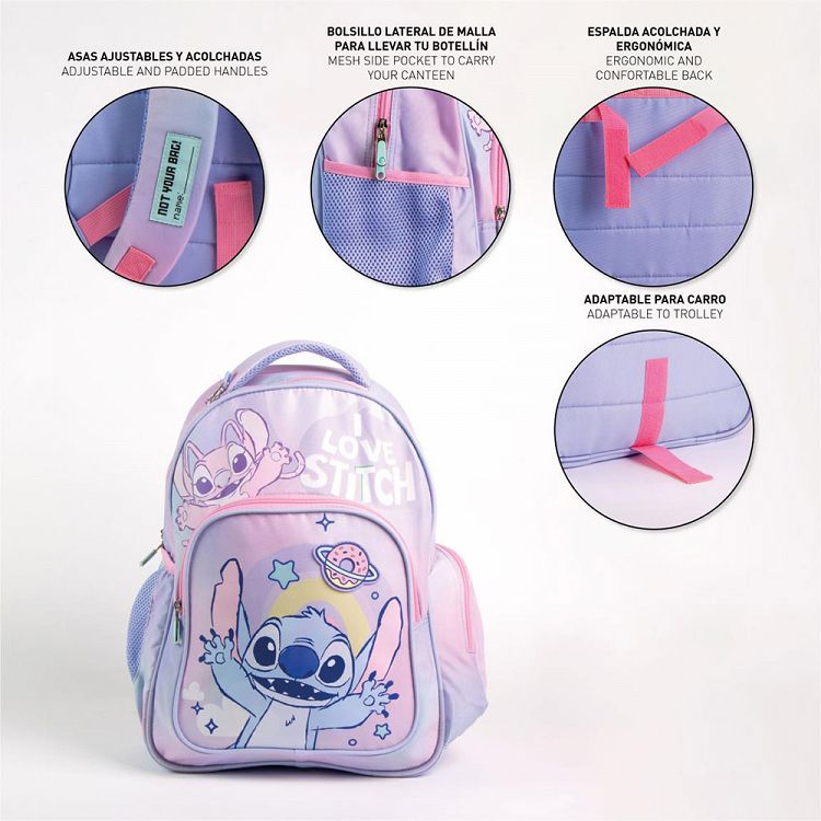 School Backpack 42cm DISNEY Lilo & Stitch I LOVE STITCH