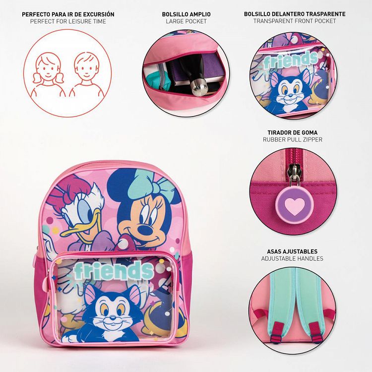 Childrens Backpack 30cm with Pocket Friends DISNEY Minnie Mouse