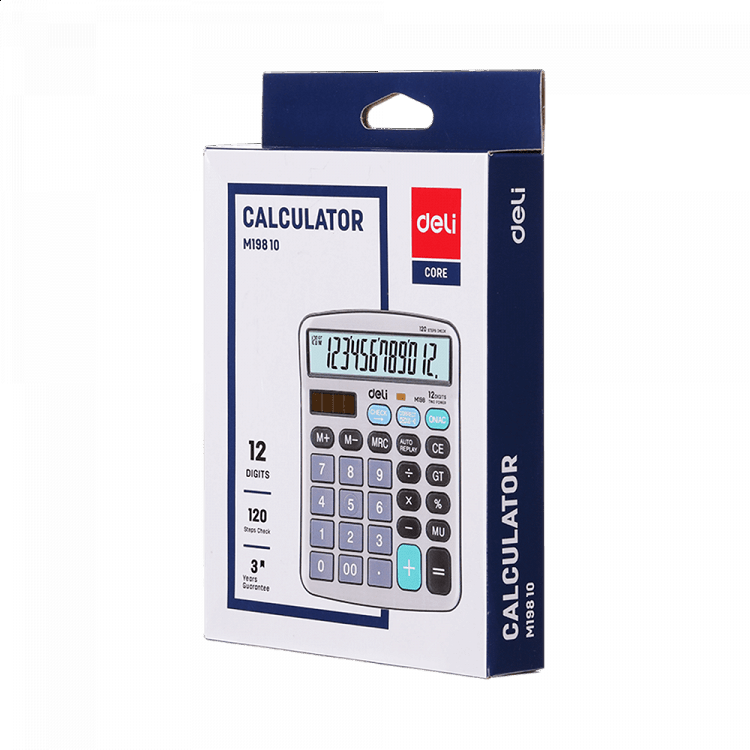 DELI CORE 12 Digit Calculator 12x15x3cm Silver