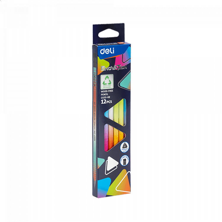 Triangular Pencil ΗΒ WOOD-FREE BLISTER ENOVATION DELI (Pack of 12pcs)