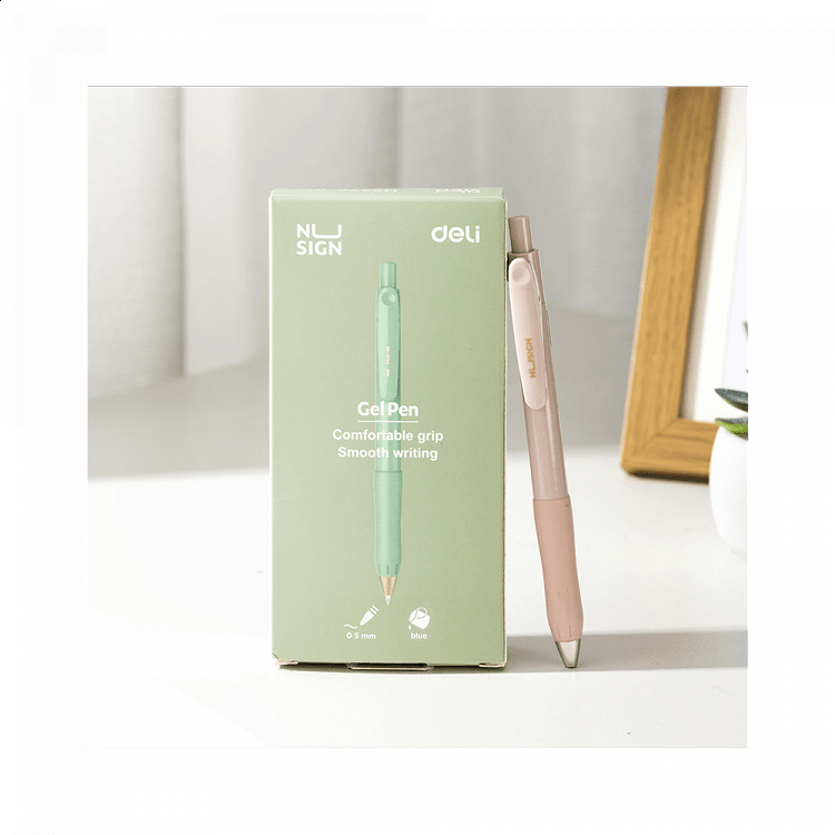 Gel Pen 0.5mm DELI NUSIGN Blue (Pack of 12pcs)