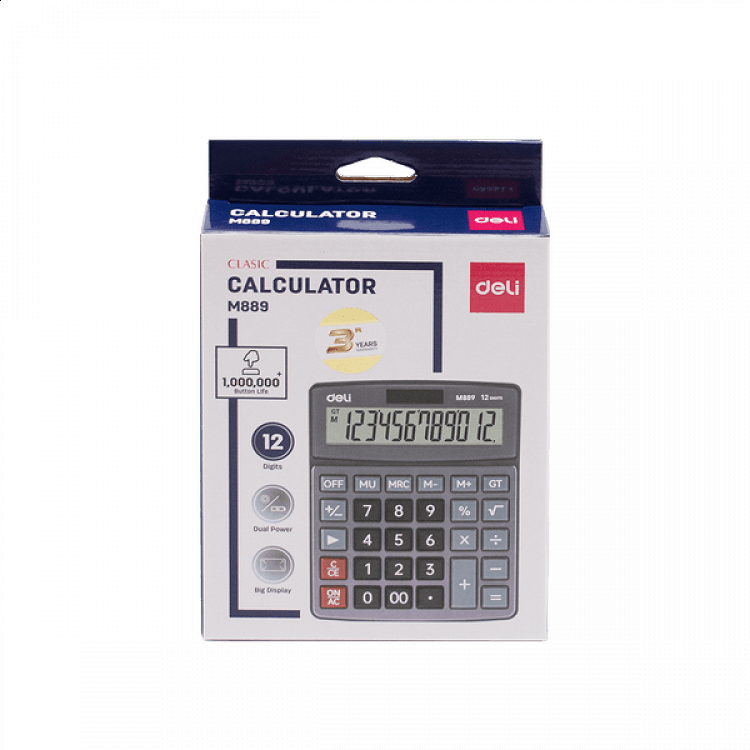DELI CORE 12 Digit Calculator 17.25x13.45x3.4cm Γκρι