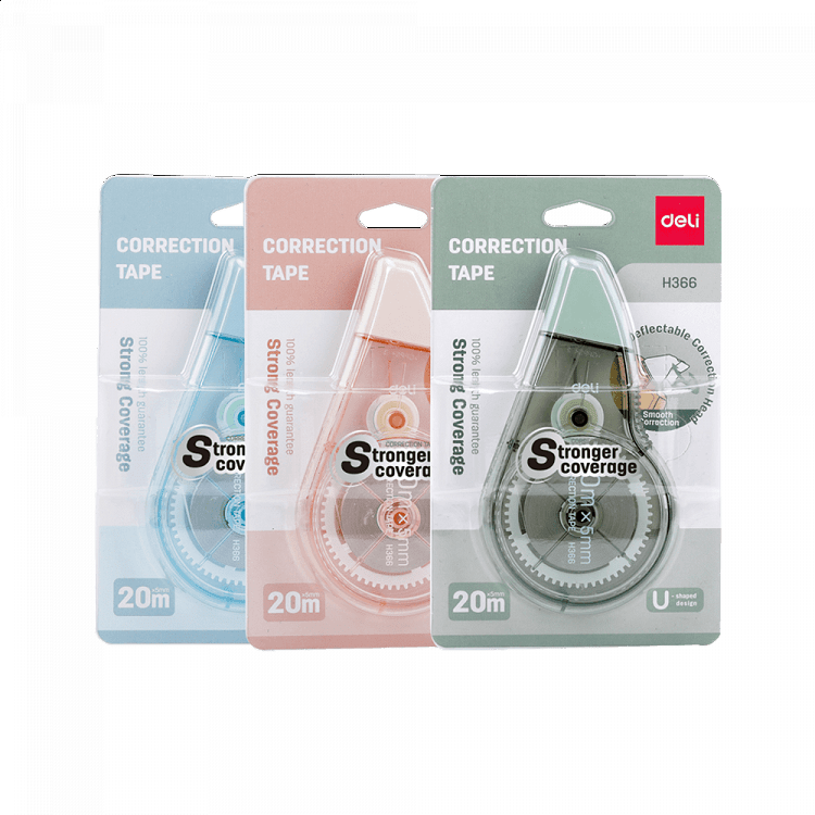 24 Correction Tapes 5mmx20m in 3 colors DELI