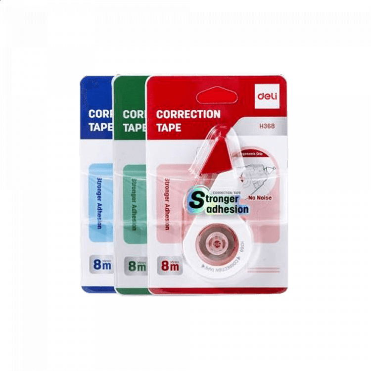 12 Correction Tapes 5mmx8m in 3 colors DELI