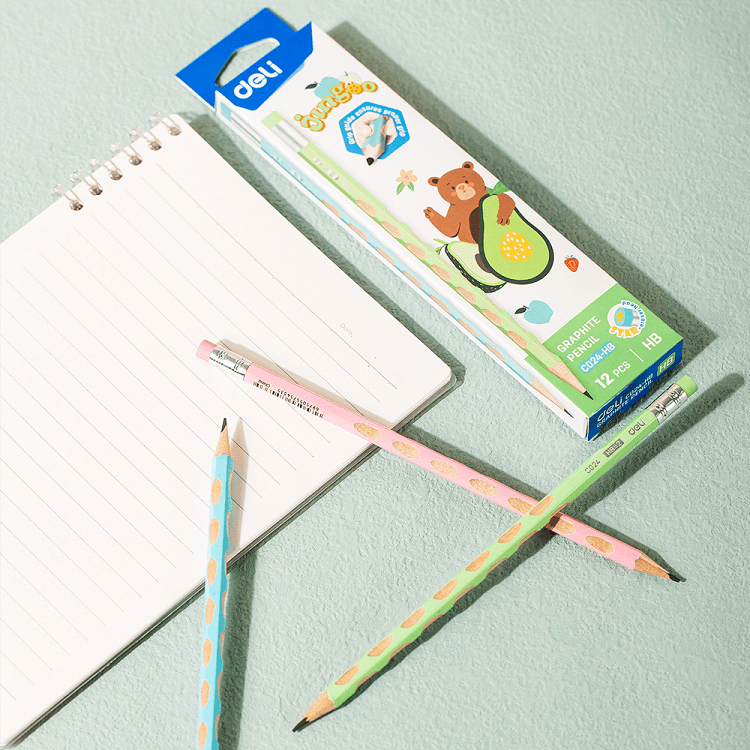 Pencil ΗΒ with Eraser DELI JINGOO (Pack of 12pcs)