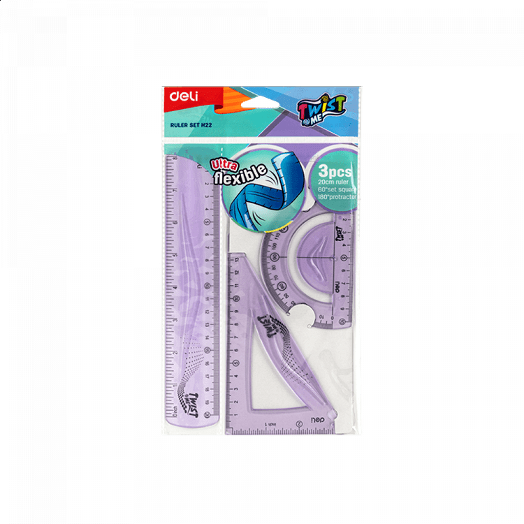 3-pieces Flexible Geometry Set DELI TWISTME