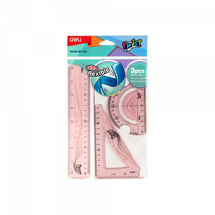3-pieces Flexible Geometry Set DELI TWISTME