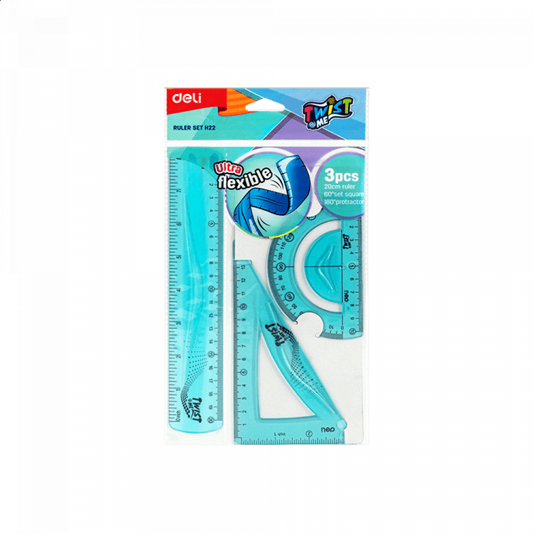 3-pieces Flexible Geometry Set DELI TWISTME