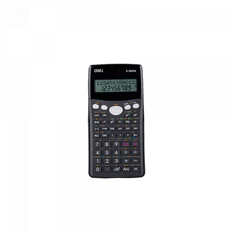 DELI D100MS 12 Digit Scientific Calculator 16x8x2cm Dark Gray