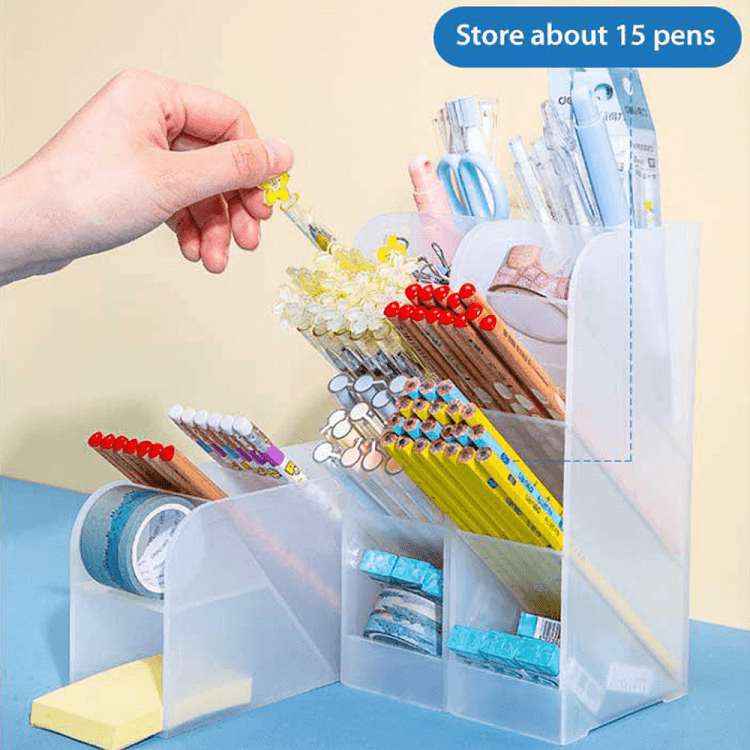 DELI Μολυβοθήκη Πλαστική 5 Θέσεων Γαλακτερή 9.2x5.9x20.5 cm