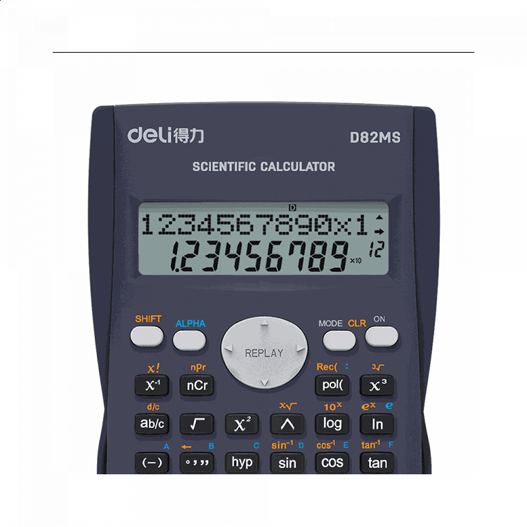 DELI D82MS 12 Digit Scientific Calculator 16x9x2cm Dark Gray