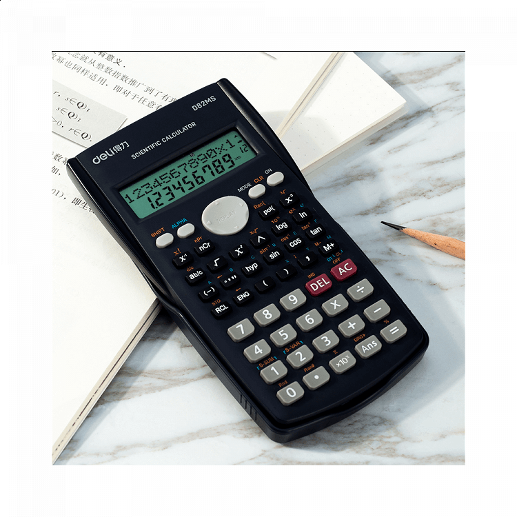 DELI D82MS 12 Digit Scientific Calculator 16x9x2cm Dark Gray
