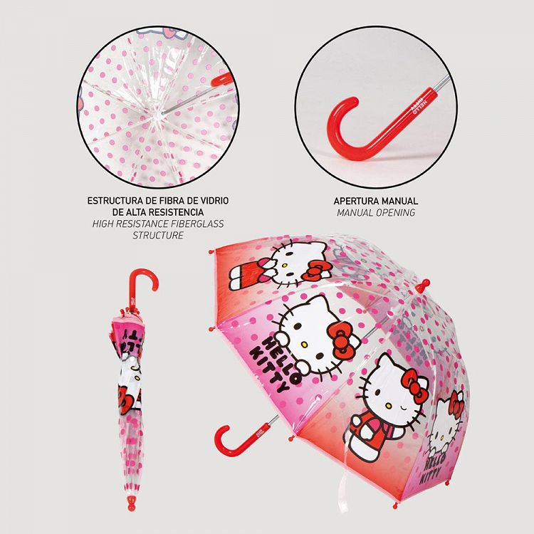 Ομπρέλα Φούσκα PVC 45εκ με άνοιγμα 71εκ HELLO KITTY