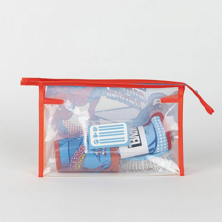 Transparent PVC Toiletry Bag with Hair-brush, Towel and Cup MARVEL AVENGERS