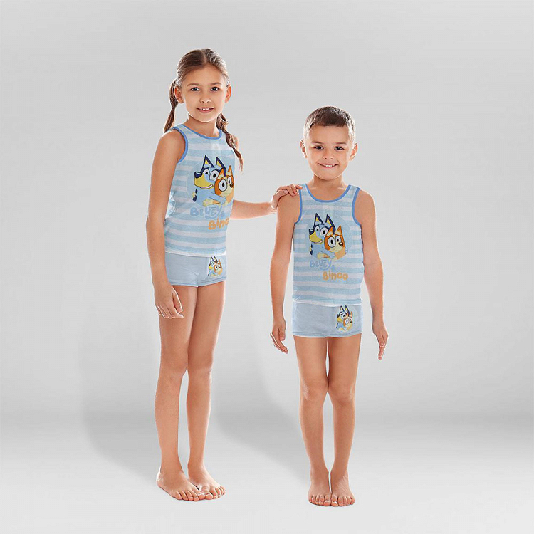 No-sleeves Pyjamas Single Jersey in 5 Sizes (2+3+4+5+6 y.o.) BLUEY - 12pcs set