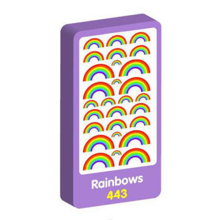 Set Laser Stickers Glitter Rainbows
