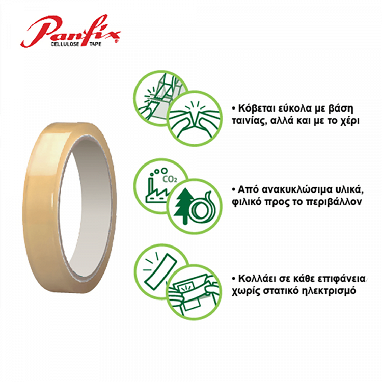 Transparent Office Adhesive Tape 12mmΧ33m PANFIX (12pcs pack)
