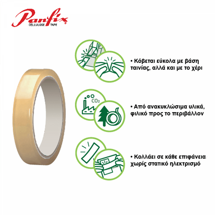 Transparent Office Adhesive Tape 15mmΧ33m PANFIX (10pcs pack)