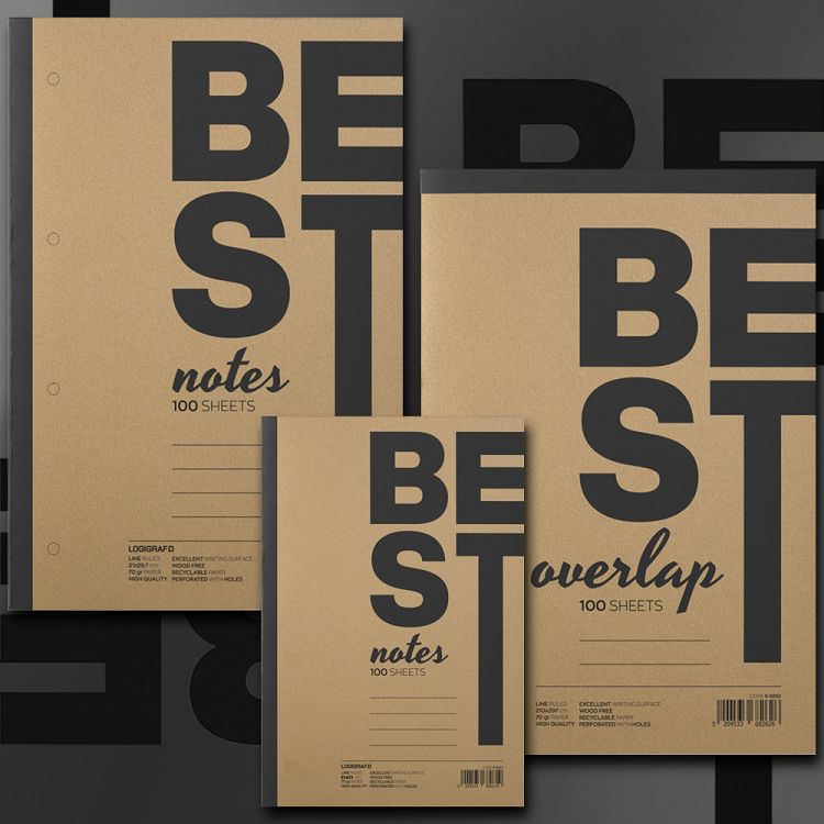 Μπλοκ Σημειώσεων Πλάγιο/Όρθιο BEST NOTES Ριγέ σε 2 Διαστάσεις - 100 Φύλλα - 5τμχ