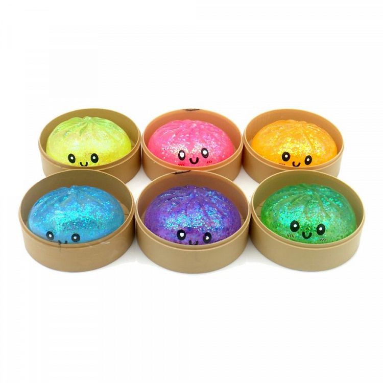 Μεταλιζέ Glitter Squishy Dumpling 8.5εκ. - Συσκευασία  12 τεμ.