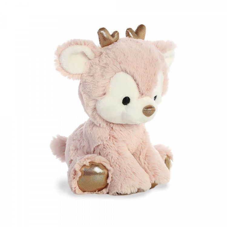 GLITZY TOTS Pink Reindeer Soft Toy 15cm