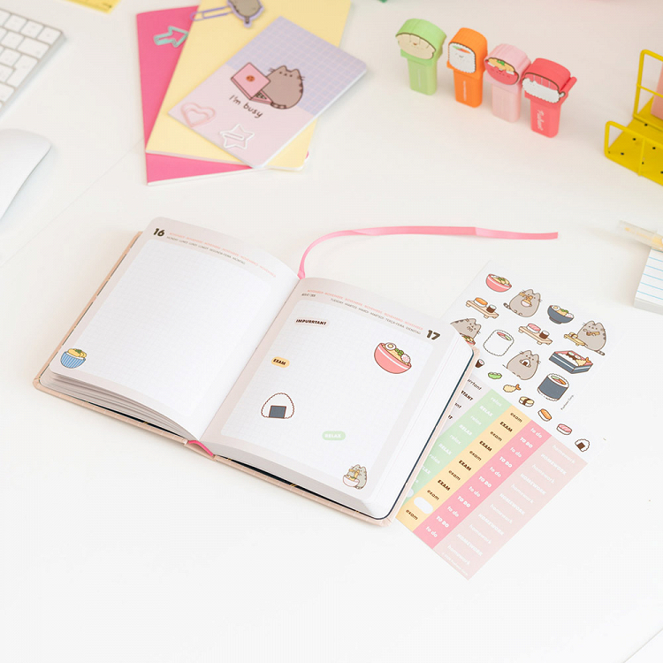 Hardcover School Daily Agenda 11 Months 2026/2027 14X16cm PUSHEEN