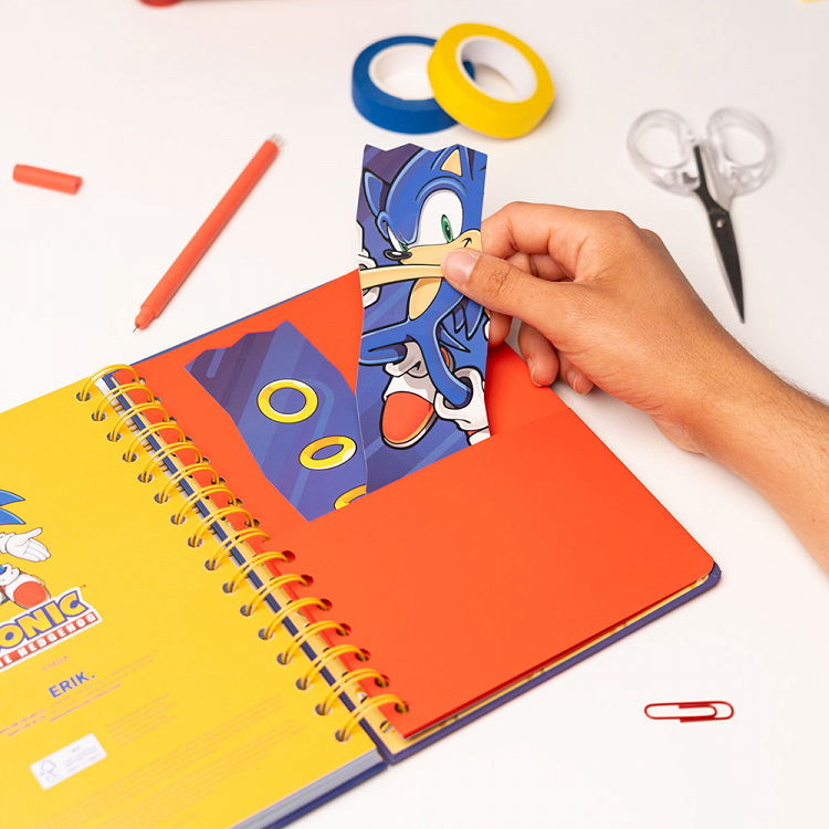 Hardcover Wire-O School Week-View Agenda 12 Months 2026/2027 15X21cm SONIC THE HEDGEHOG