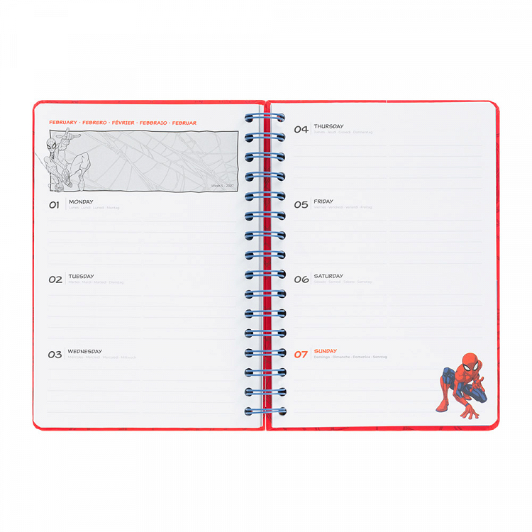 Academic Diary Week to View 2026/2027 12 Months A5/14.8Χ21cm MARVEL SPIDERMAN