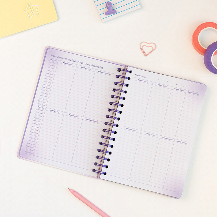 Hardcover Wire-O School Week-View Agenda 12 Months 2026/2027 15X21cm ASTRAL