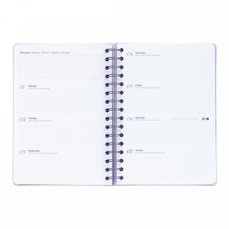 Hardcover Wire-O School Week-View Agenda 12 Months 2026/2027 15X21cm ASTRAL