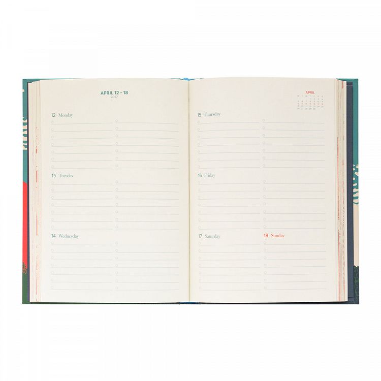 Hardcover School Weekly Agenda 17 Months 2026/2027 A5/15X21cm HOKUSAI