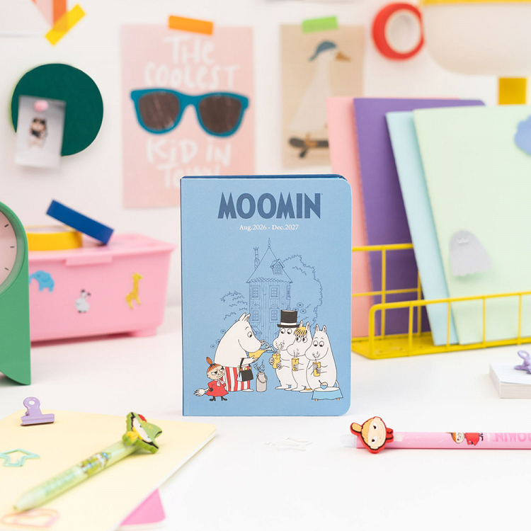 Hardcover School Weekly Agenda 17 Months 2026/2027 11x15,5cm MOOMIN
