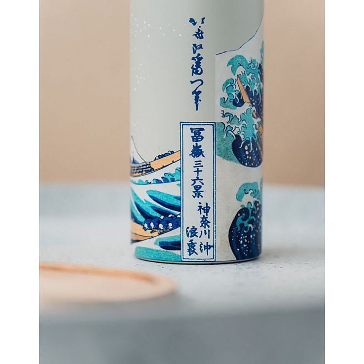 Metallic Bottle with Handle 500ml JAPANESE ART Hokusai by Kokonote