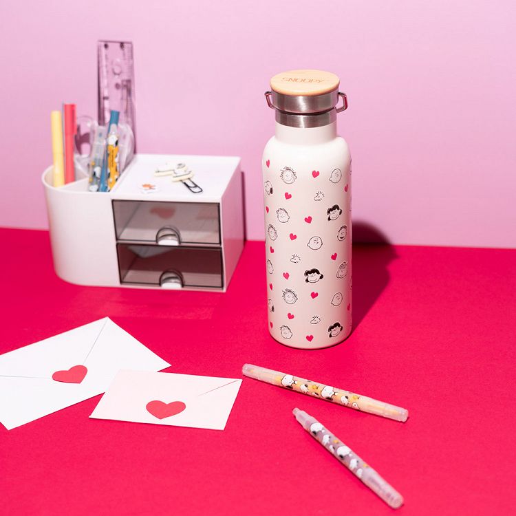 Μεταλλικό Μπουκάλι Θερμός με Λαβή 500ml SNOOPY Love Season