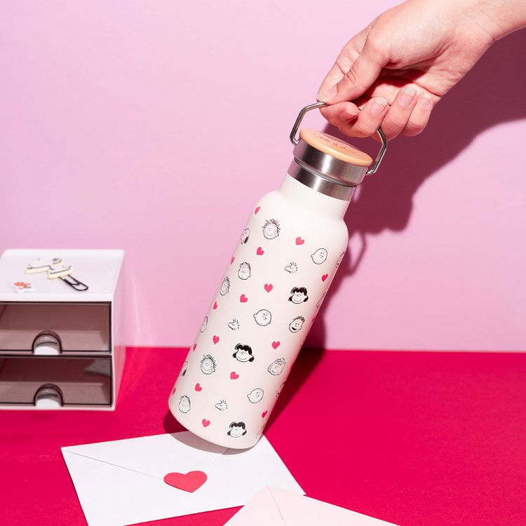 Μεταλλικό Μπουκάλι Θερμός με Λαβή 500ml SNOOPY Love Season