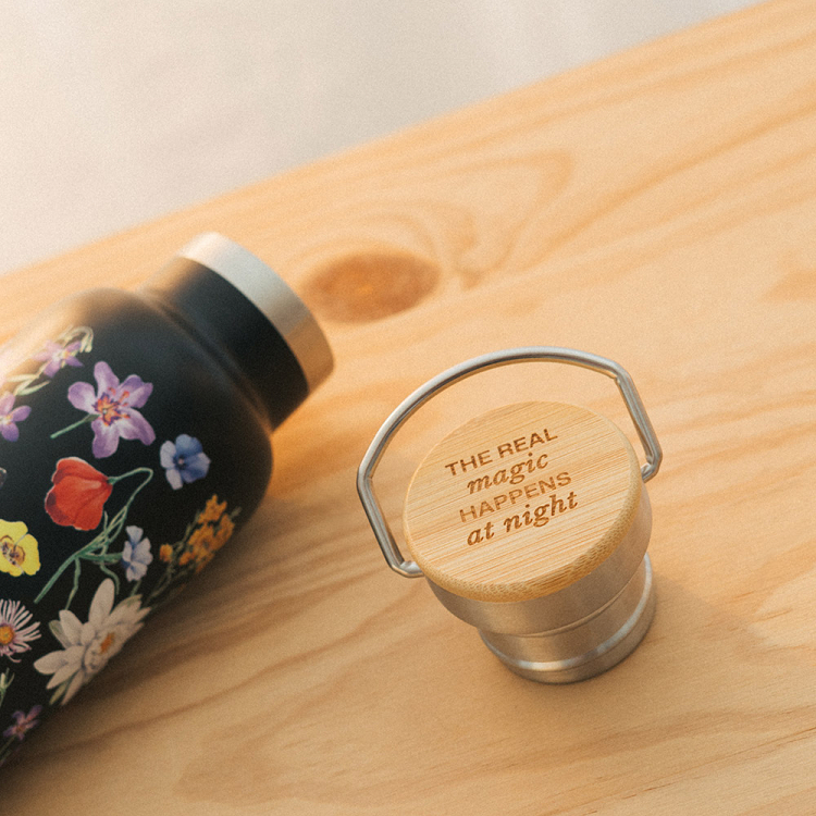 Metallic Bottle Thermos with Handle 500ml SLEEPLESS GARDEN