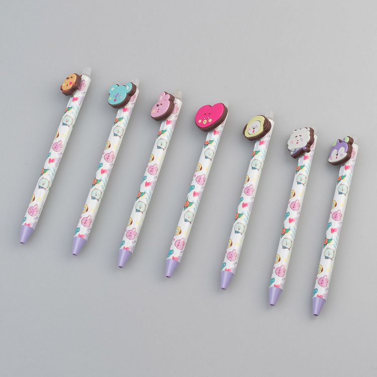 Display with 35 Erasable Gel Pens 0,5mm BT21, with 3D figures in 7 designs