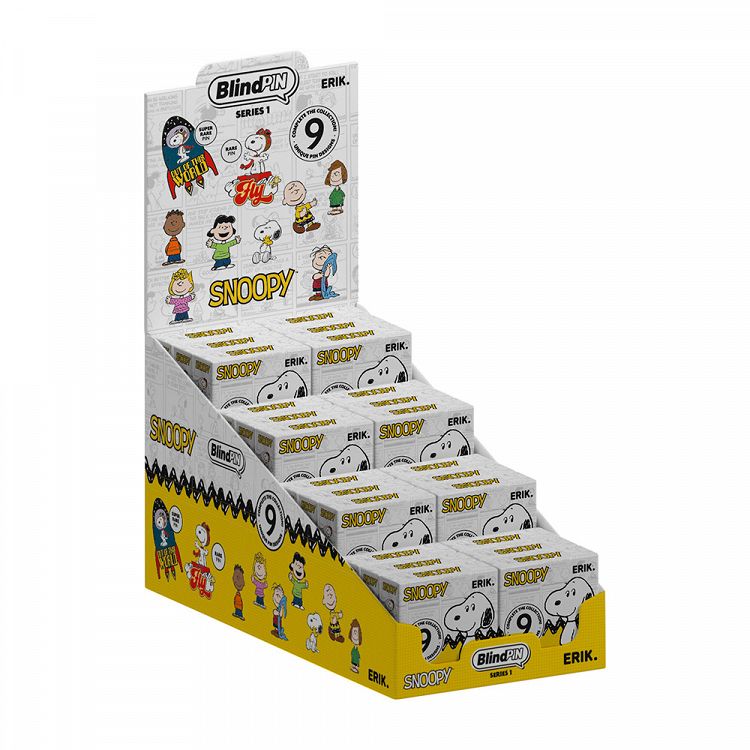 Display with 24 Collectible Mysterious Pins SNOOPY