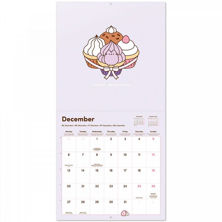 Wall Calendar 2027 30X30cm PUSHEEN