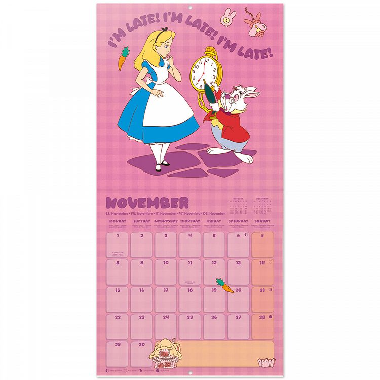 Wall Calendar 2027 30X30cm DISNEY ALICE IN WONDERLAND