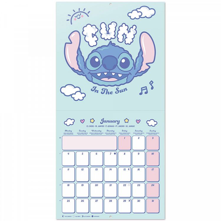 Wall Calendar 2027 30X30cm DISNEY STITCH