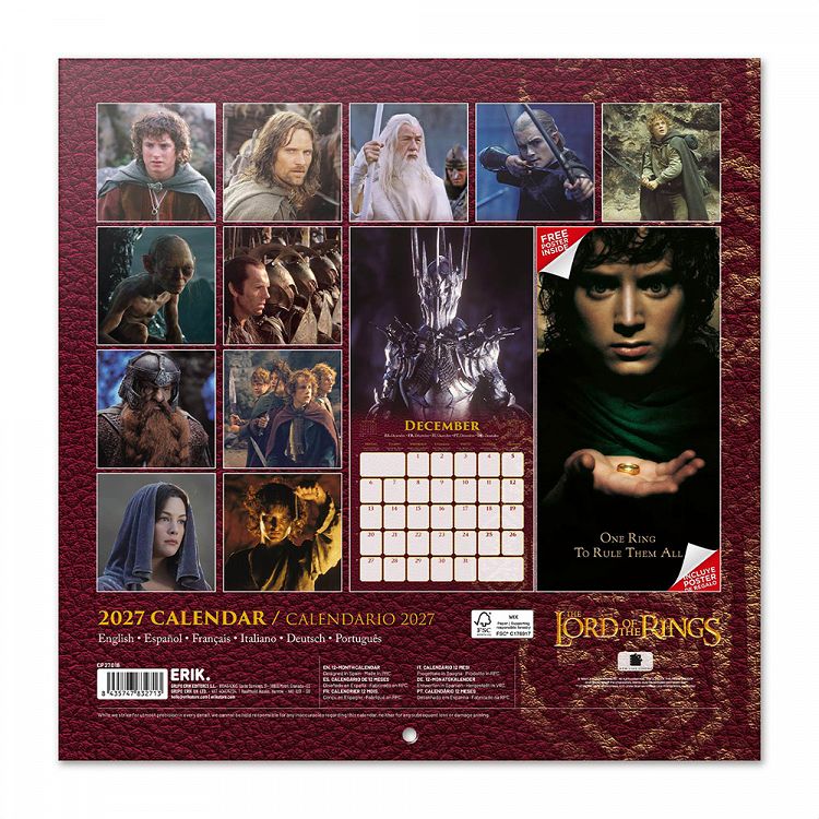Wall Calendar 2027 30X30cm THE LORD OF THE RINGS