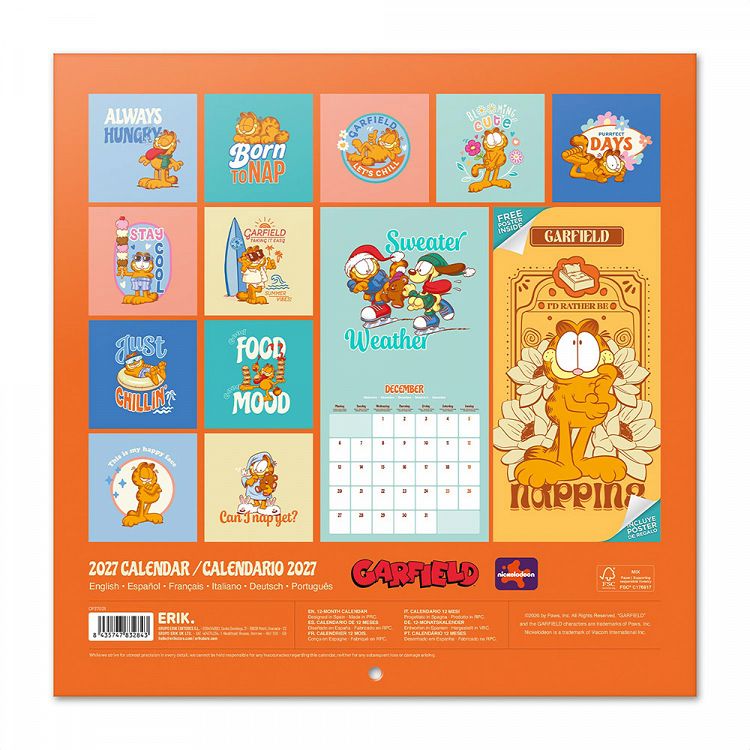 Wall Calendar 2027 30X30cm GARFIELD