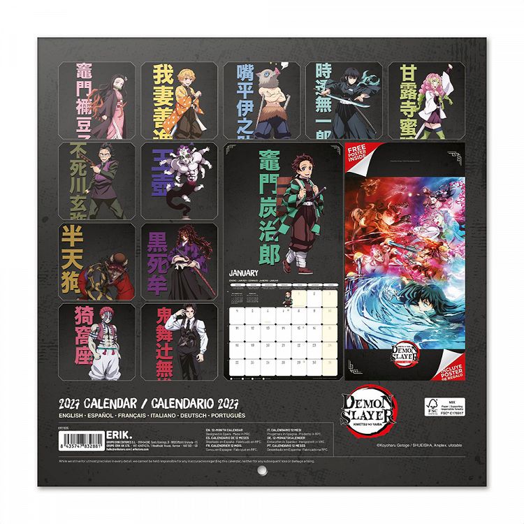Wall Calendar 2027 30X30cm DEMON SLAYER Swordsmith Village