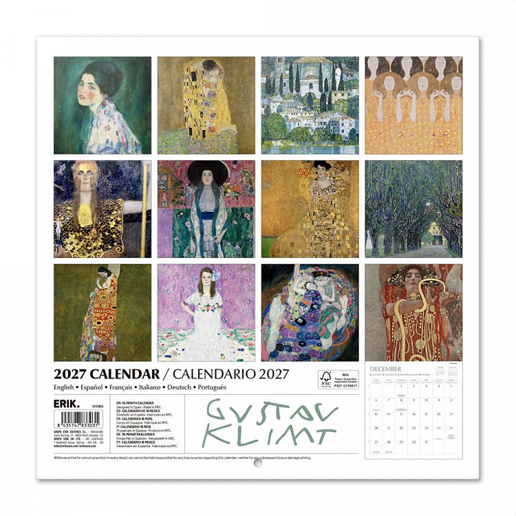 Wall Calendar 2027 30X30cm GUSTAV KLIMT