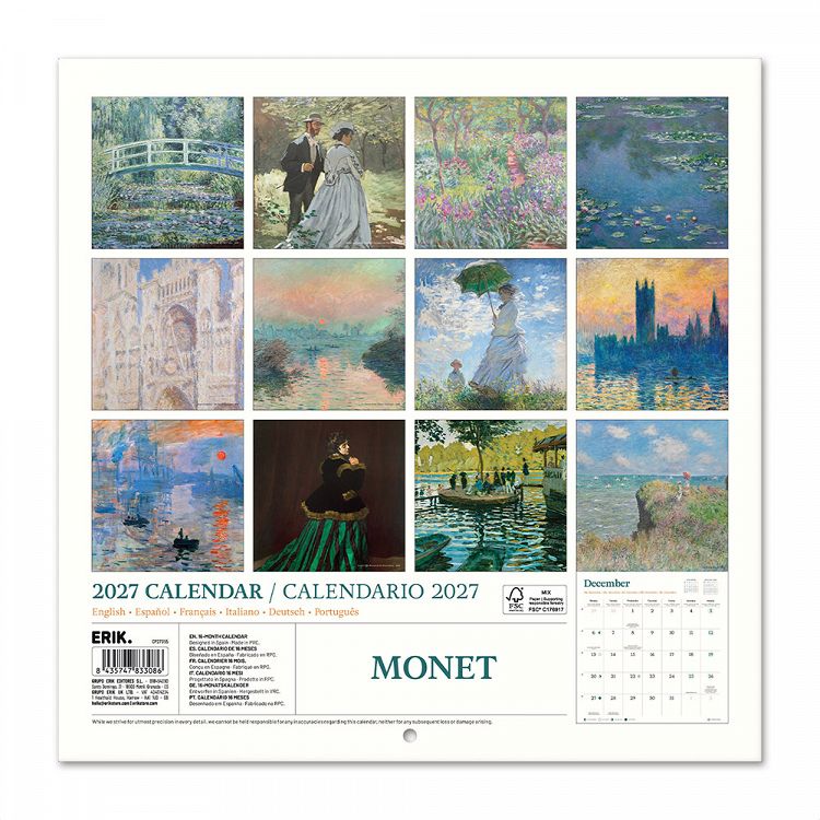 Wall Calendar 2027 30X30cm MONET