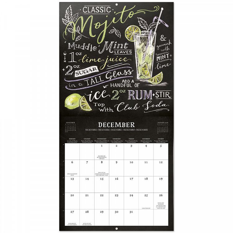 Wall Calendar 2027 30X30cm COCKTAILS