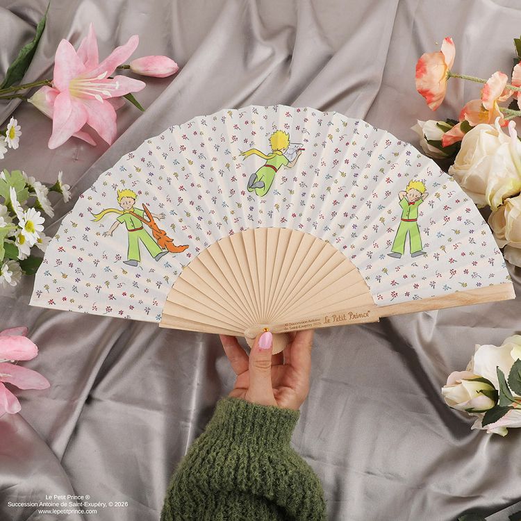 Foldable Fan THE LITTLE PRINCE (White)