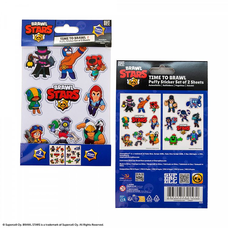 Σετ 2 τεμαχίων Puffy Stickers BRAWL STARS