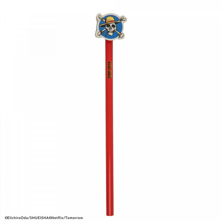 Display 20 Pencils with eraser ONE PIECE (5 pieces of 3 designs) - (Anime Collection)